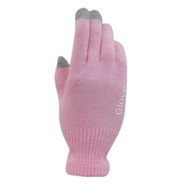 2 pares de guantes rosas Unisex, coloridos guantes táctiles para teléfono móvil, guantes de invierno para hombres y mujeres, guantes cálidos negros para Smartphone, guante de conducción