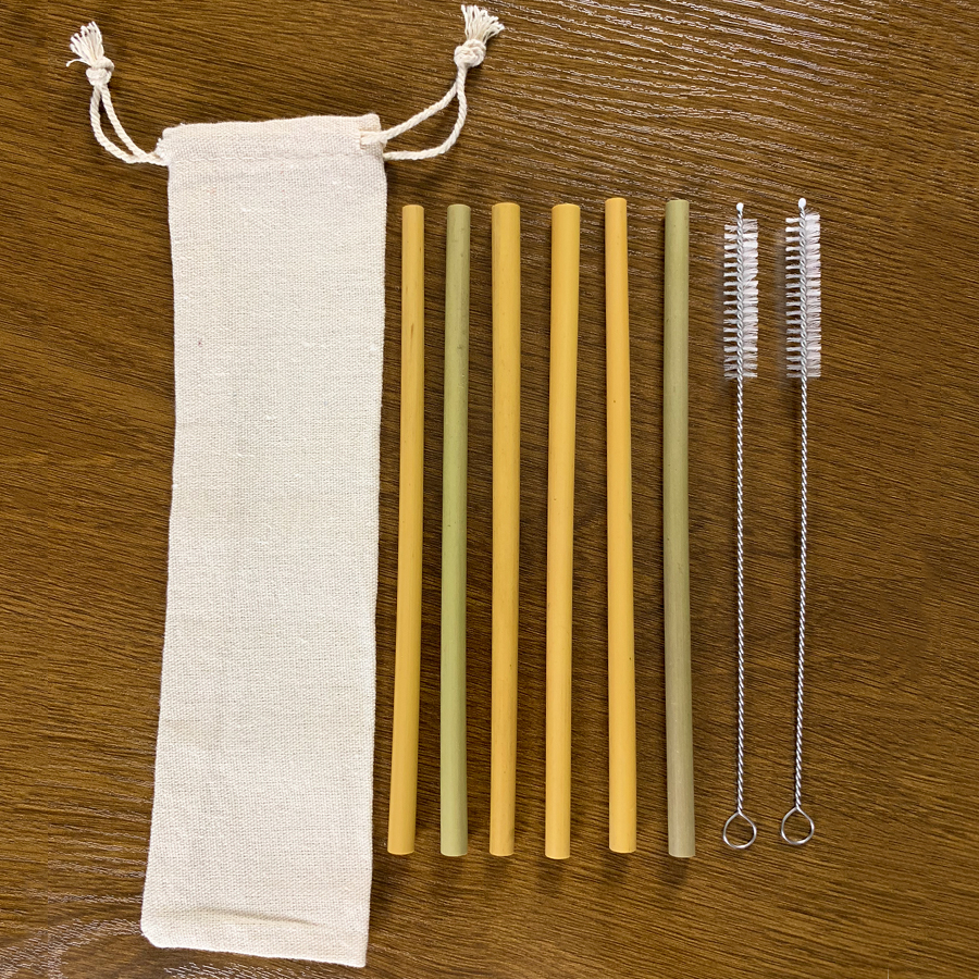 13/11/9/6-Pack Houten Bestek Bestek Set Bamboe Stro Servies Set Met Doek Tas Messen Vork lepel Reizen