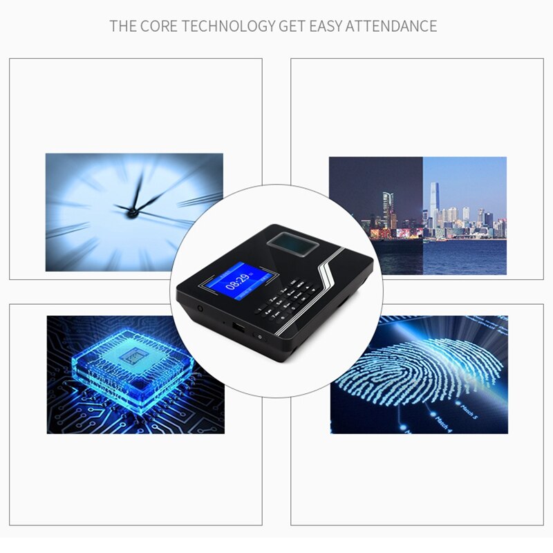 Fingerprint Attendance System TCPIP USB Password Access Control Office Employee Smart Clock Recorder Device Biometric Machine