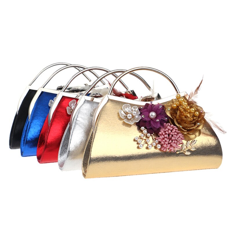 Bloemen dames avondtassen blad diamanten kralen handgemaakte stijl dames clutch portemonnee avondtassen dames kettingen handtas