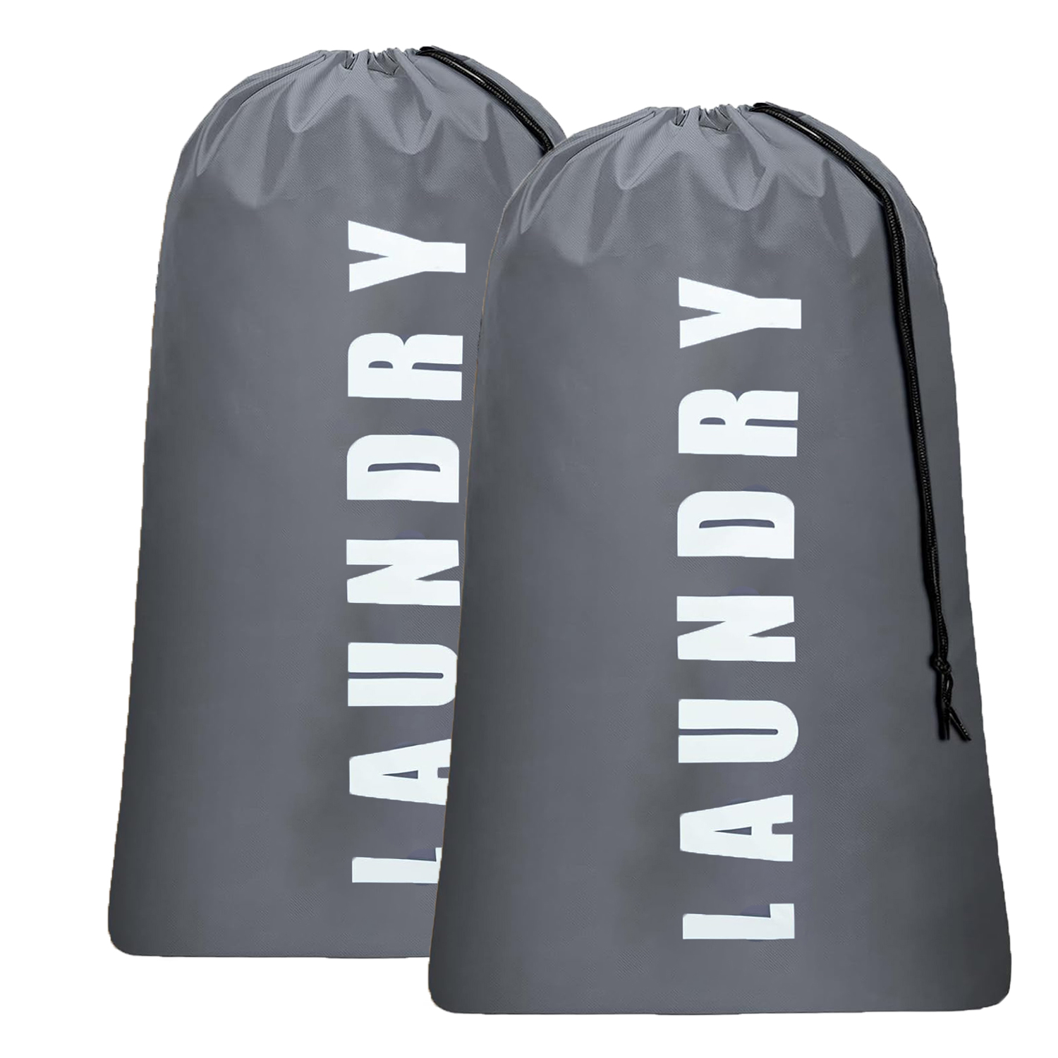 Tvättpåse ,2- pack resetvättpåsar för smutsiga kläder, stora tvättpåsar för resor, resepåse för smutsiga kläder , 24 "  x 36 ": Ljusgrå