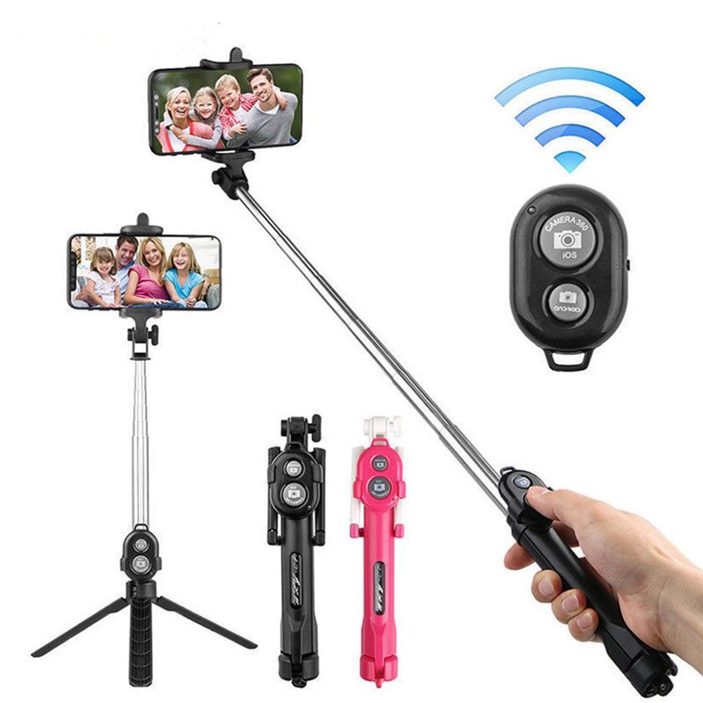 3 In 1 Draadloze Selfie Stick Handheld Monopod Shutter Remote Bluetooth Selfie Stick Opvouwbare Statief Voor Ios Voor Android