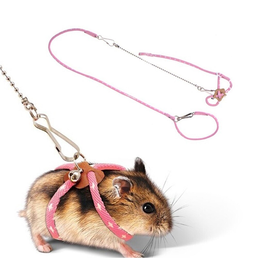 Harnais réglable avec gilet et laisse pour Animal de compagnie, pour Hamster, gerbille, Rat, souris, furet, Chinchilla, furet, écureuil, jouet de marche: Pink