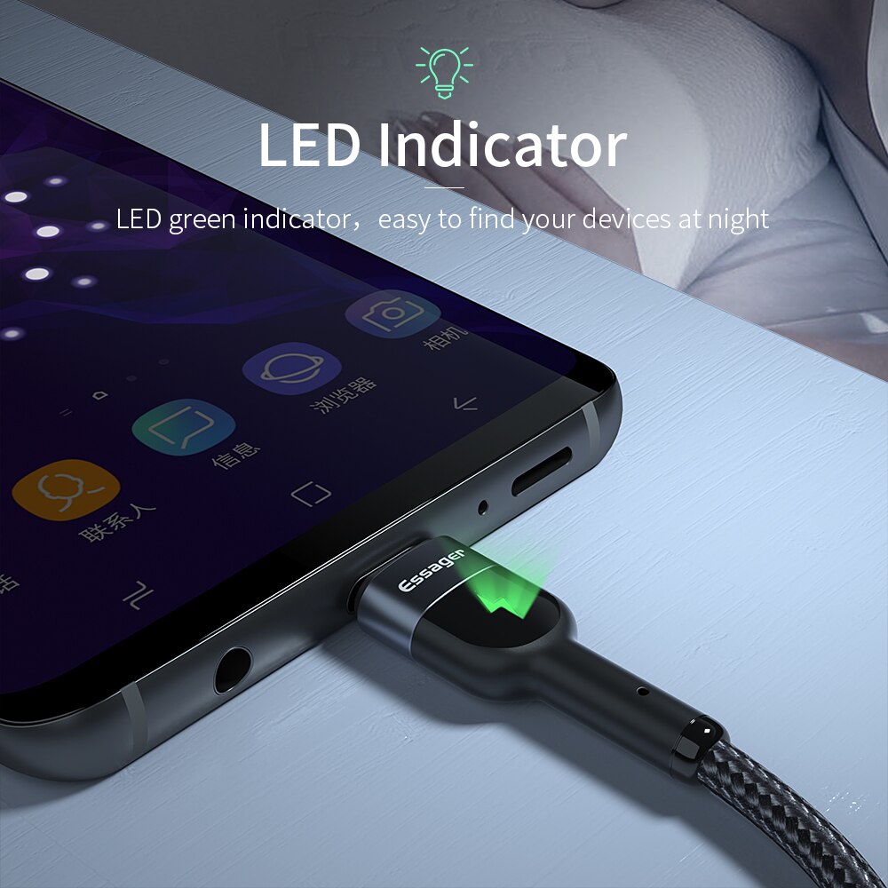 Essager Led Micro Usb-kabel Fast Charging Oplader Microusb Datakabel Voor Samsung Xiaomi Draad Cord Android Mobiele Telefoon Kabel 2M