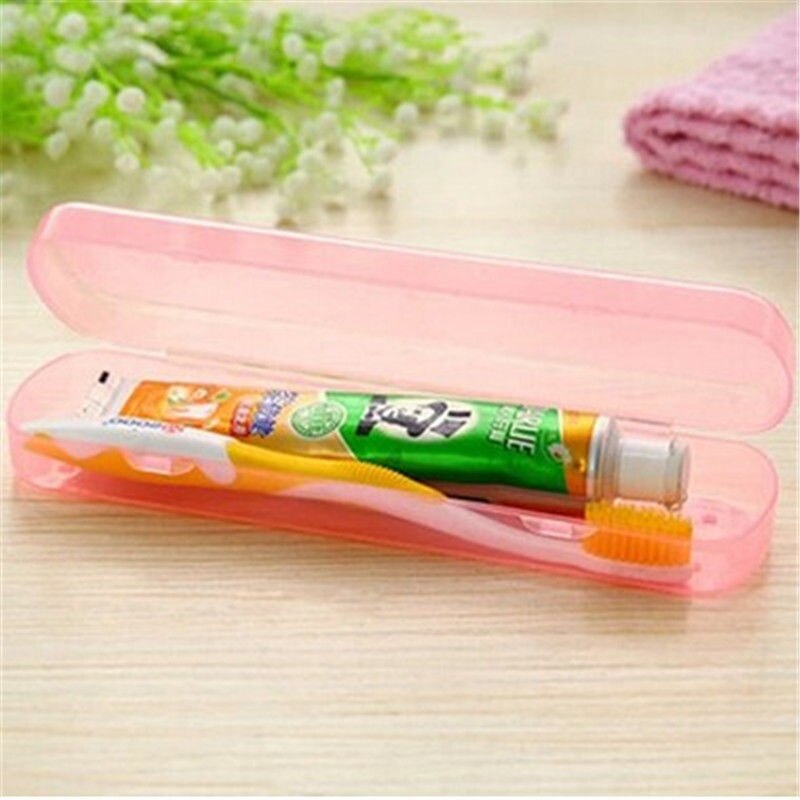 Good Useful Travel Portable Toothbrush Toothpaste Storage Box Cover Protect Case Household Storage Cup Bathroom Accessories: Pink