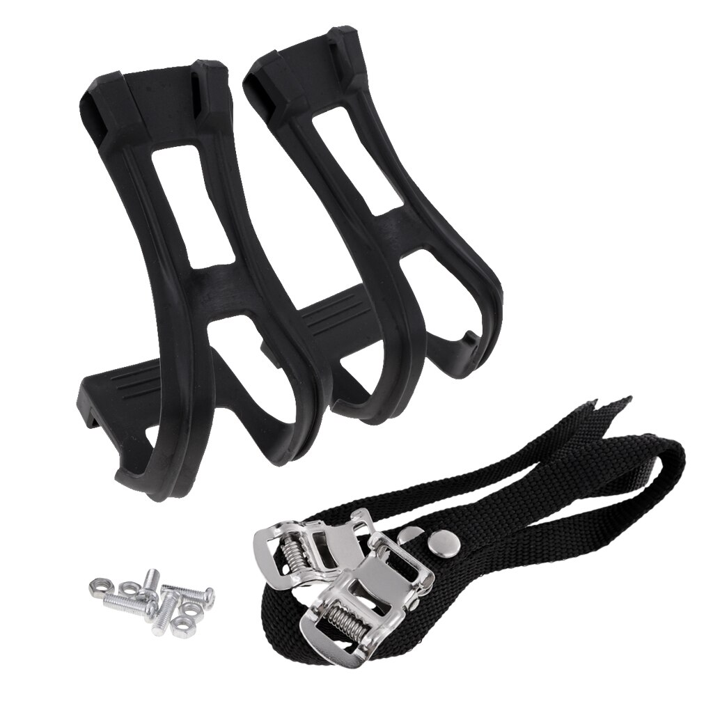 1 Paar Weg Mountainbike Pedaal Teen Clips En Riem Set Met Schroef