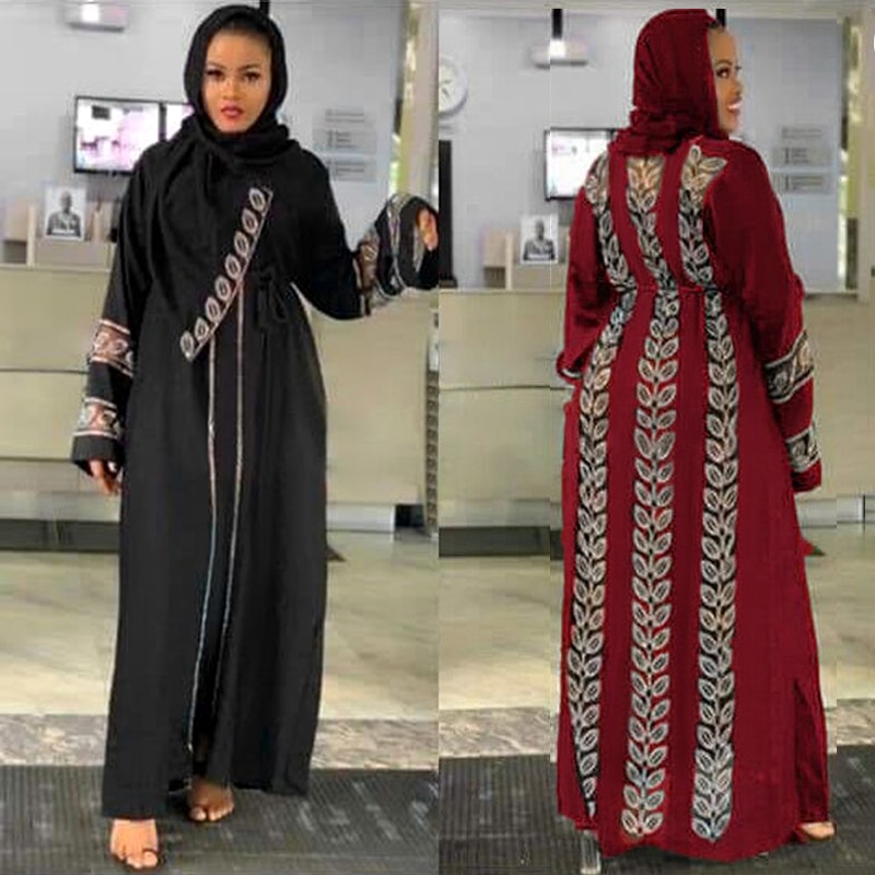 2022 Dubai Abaya Voor Vrouwen Hijab Zwarte Jurk Kalkoen Moslim Rood Caftan Marocain Dimonds Kimono Islamitische Kleding