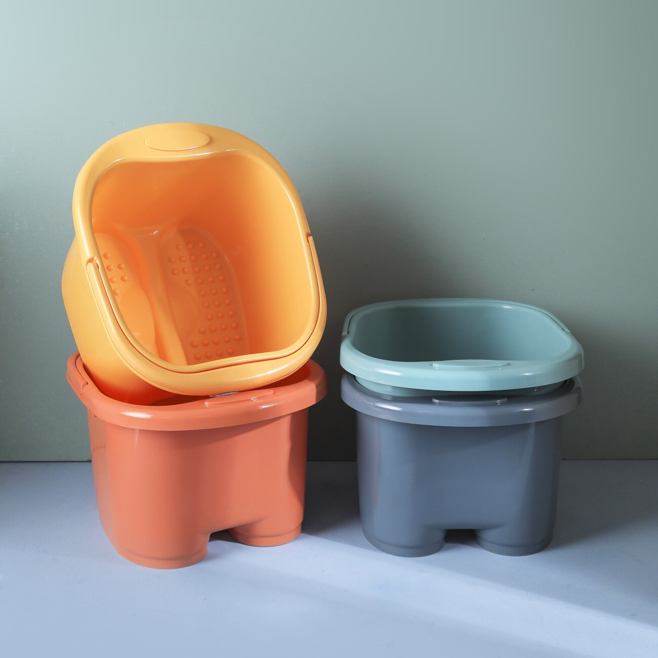 Haushalt Kunststoff Eimer Fußbad Eimer Bad Fuß Badewanne Waschbecken Wäsche Eimer Tragbare Wasser Behälter mit Griff