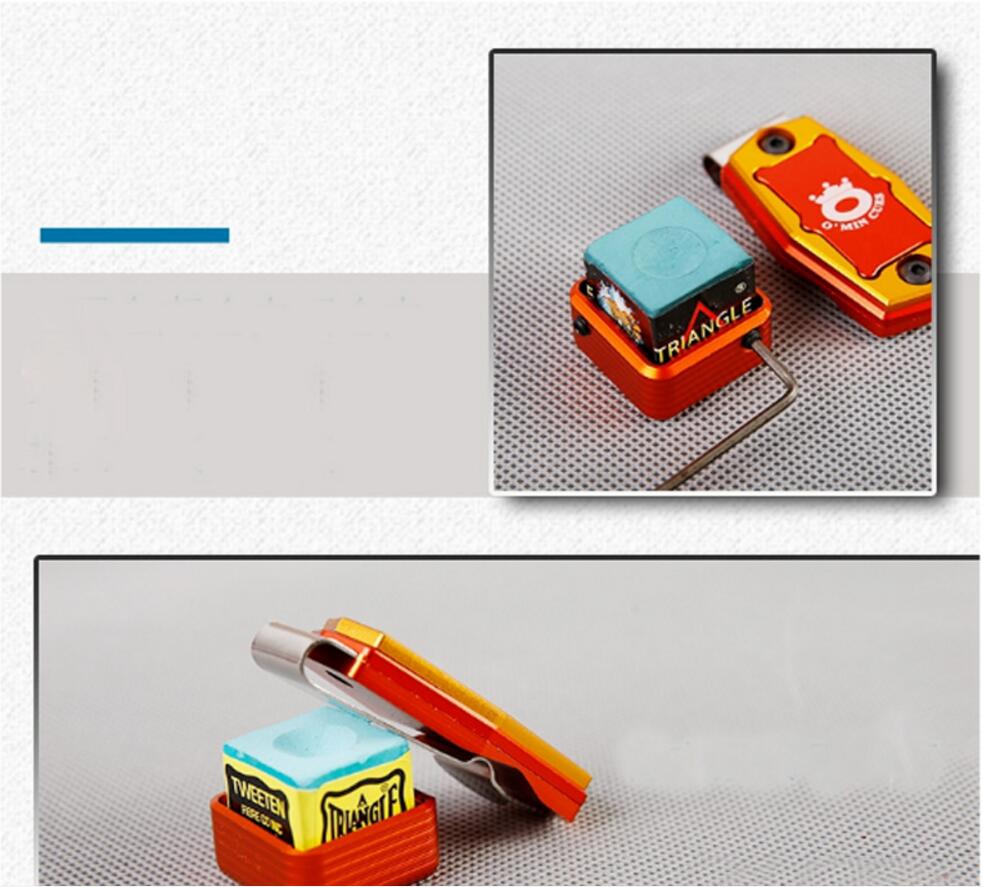 Multi kleuren magnetische metalen krijthouder biljart krijthouder accessoires china