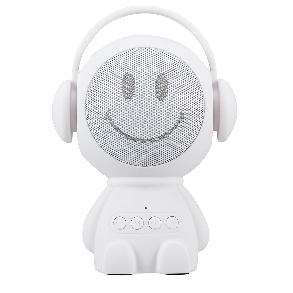 -Draagbare Cartoon Robot Mini Bluetooth Speakers Bluetooth Draadloze Ontvanger Speaker Stereo Music Player Z528: White