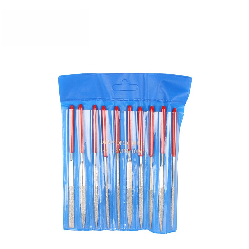 Juego de Limas de aguja de 140x3mm, herramientas prácticas de diamante para gemas de vidrio y cerámica, pasatiempos, manualidades y modelos de impresión 3D, 10 piezas: 10 Needles File