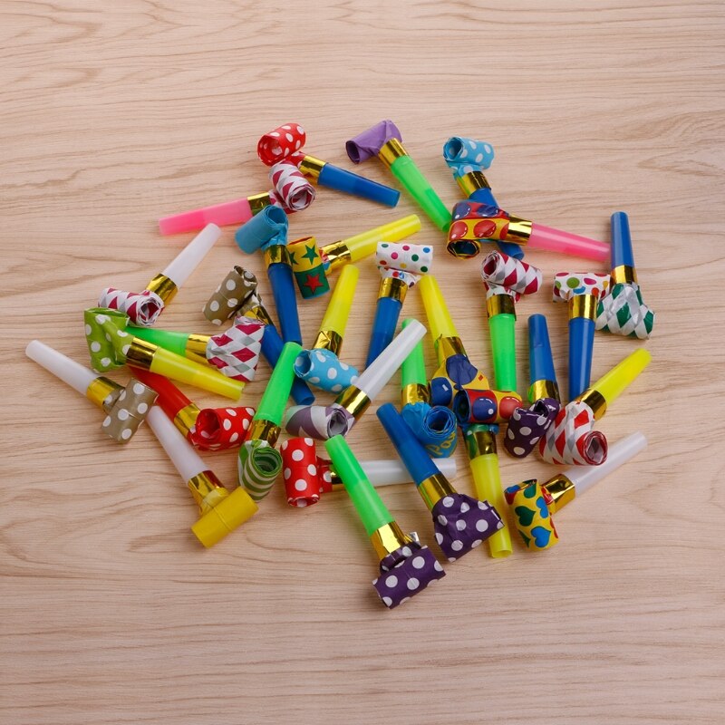 30Pcs Blowers Blowouts Whistles Birthday Noisemaker Kid Toy Party Supplies M89A