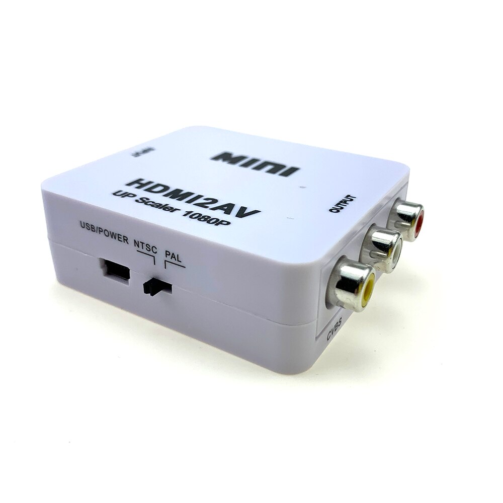 HDMI TO AV Scaler Adapter HD Video Converter Box HDMI to RCA AV/CVSB L/R Video 1080P HDMI2AV Support NTSC PAL