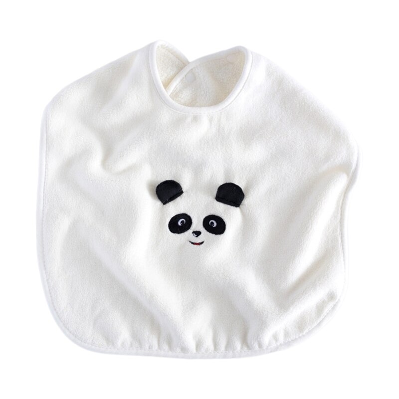 Cartoon Animal Baby bavaglino lavaggio asciugamano dente morbido corallo pile alimentazione Burp panno bottone a pressione Saliva asciugamano grembiule per bambino: 1