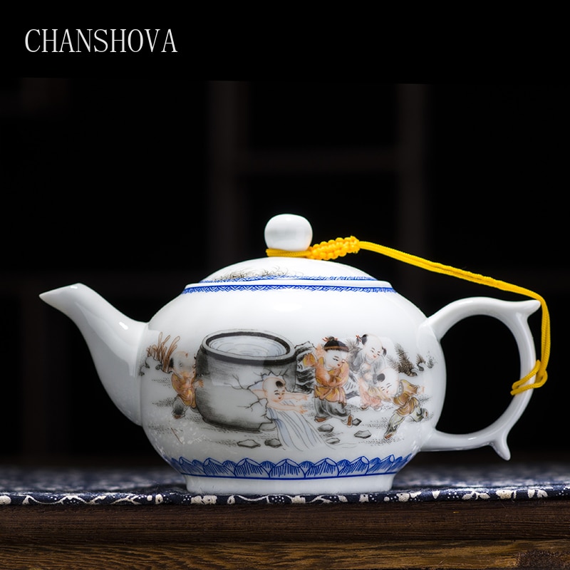 CHANSHOVA China Blau und weiß dünne porzellan teekanne Hohe kapazität 320ML 1L Keramik Tee topf traditionellen chinesischen Tee-einstellen