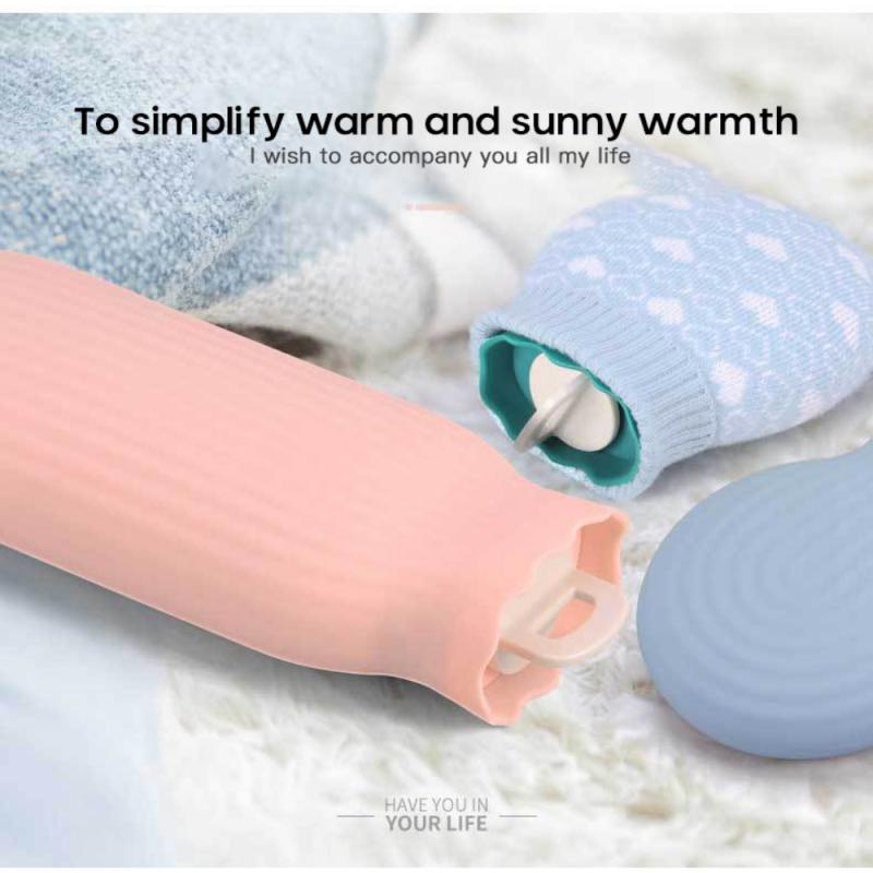 Bouillotte couleur unie épais en plastique Silicone bouillotte Irrigation chauffe-mains Palace sac