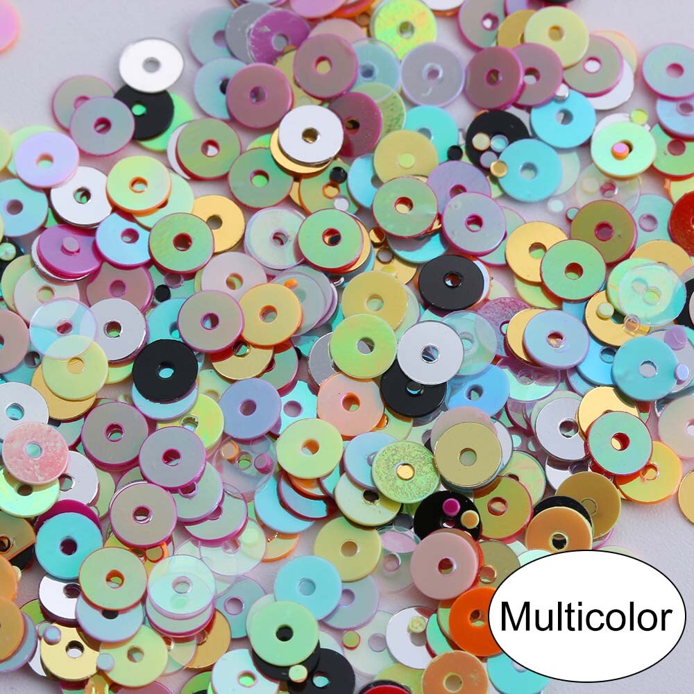 1000 stuks/zak 4mm veelkleurige losse plastic pailletten voor thuisfeesten, bruiloftsdecoratie, facetkralenversiering, doe-het-zelf naaiaccessoires: Veelkleurig