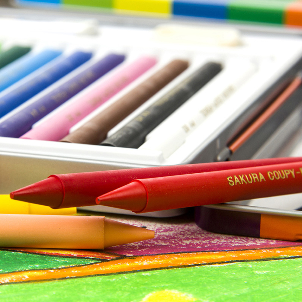 SAKURA18/30/60 Color Kindergarten Children's Crayons Safe And Washable Tin Box Set School Stationery