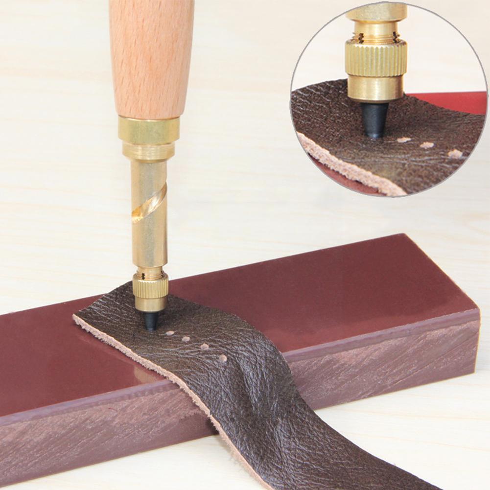 Leder Locher Schraube Abnehmbare Buch Bohrer Auto Leder 1,5-4mm 6 schlagen Spitze Gürtel Mit Automatische Schraube größe Werkzeug C0M4