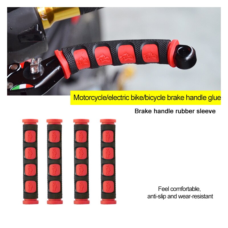 Mango de freno antideslizante rojo suave, funda de goma para protección de bicicleta de motocicleta, accesorios de motocicleta, engranaje protector