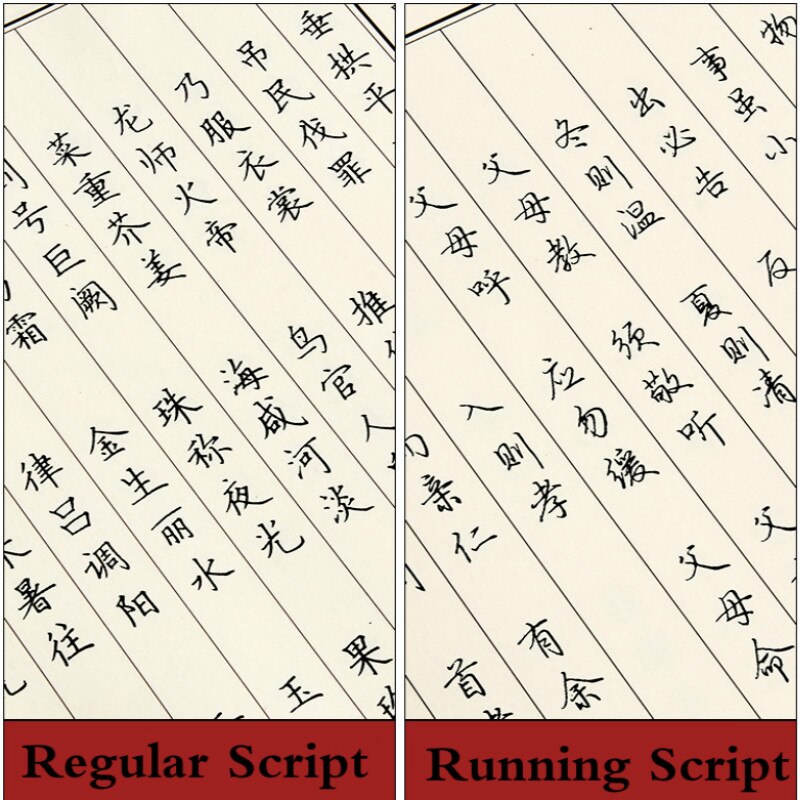 11PCS Chinese Copybook Set Pen Calligraphy Handwriting Copybook Running Script Calligraphy Practice Copybook for Beginners