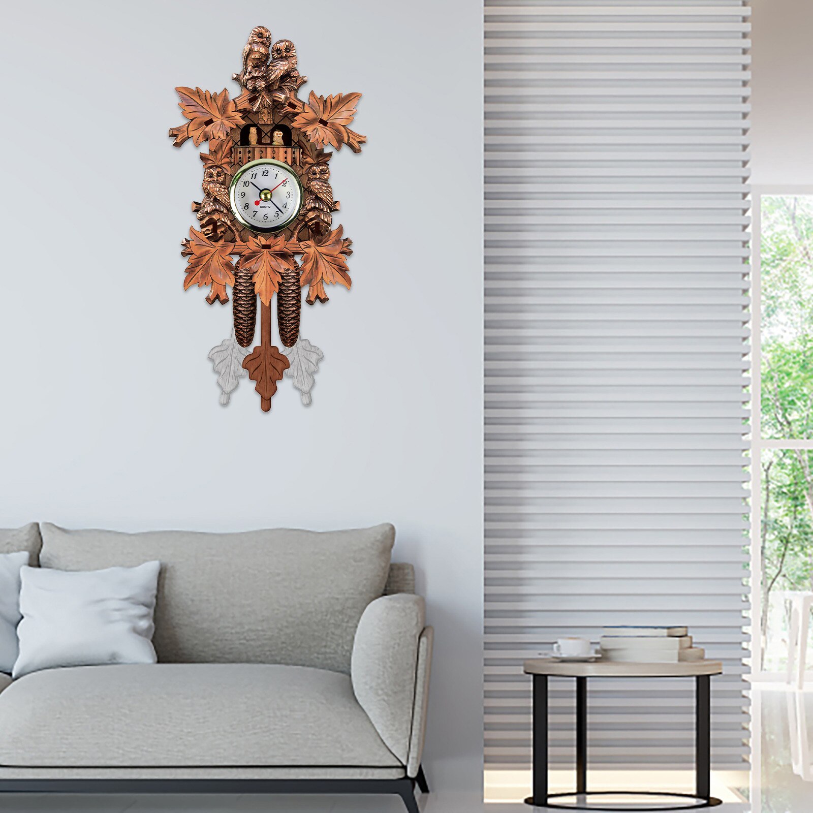 Kintrot – horloge murale à Quartz en bois, pendule, décoration de maison en forêt noire