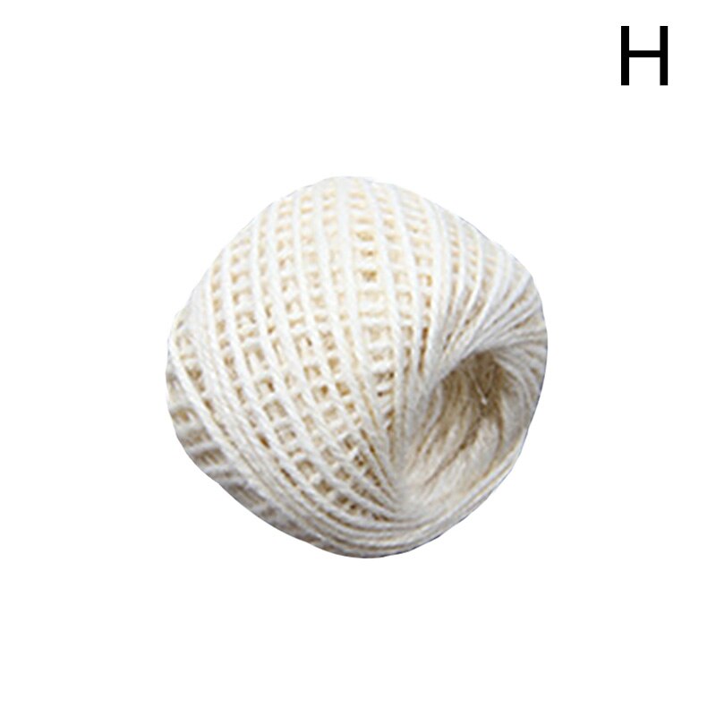 Kleurrijke Jute Twine Linnen Touw String Verpakking Wikkelen Lint 50M Arts Ambachten Diy Geschenkdoos String Cord Wedding Tags decor: 08