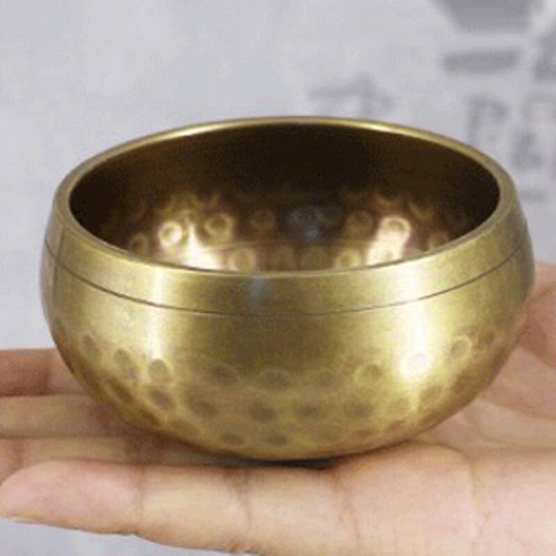 Bol de bronce para meditación, cuenco tibetano para cantar, hecho a mano para meditación cuenco, para sanación y Mindfulness