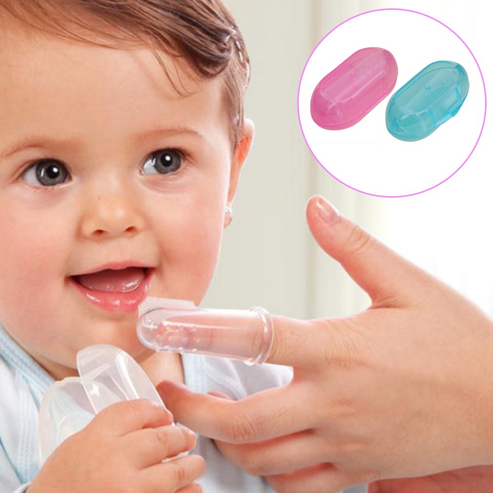 Baby Zahnbürste Food Grade Silikon Finger Zahnbürste für Baby & Kleinkinder Zahnbürste Beißring und Oral Massage