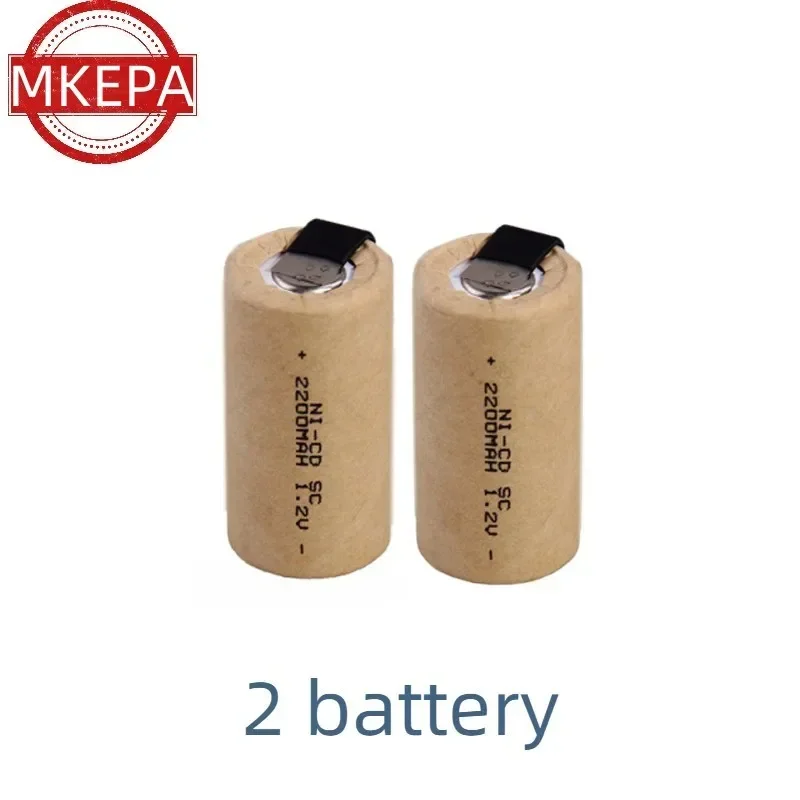 Wkrętak wiertarka elektryczna baterie SC 1.2V 2200mAh Sub C akumulator Ni-Cd z zakładką elektronarzędzie ogniwa NiCd SUBC: Złota