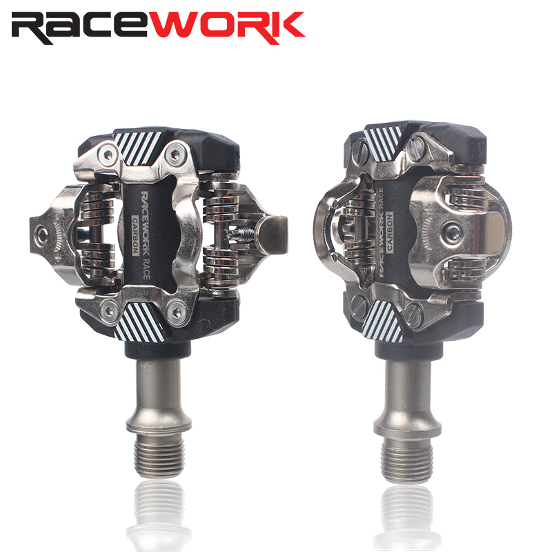 Racework X-M8100 Ultra-light Pedals Bicycle Self-locking SPD Pedals DU Bearing MTB Pedals Die Casting Carbon Fiber Pedal