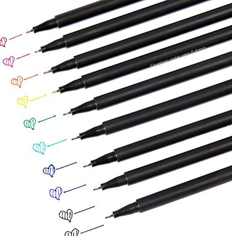 Juego de rotuladores finos de tinta líquida para dibujo, bolígrafos de papelería creativos, 12 colores
