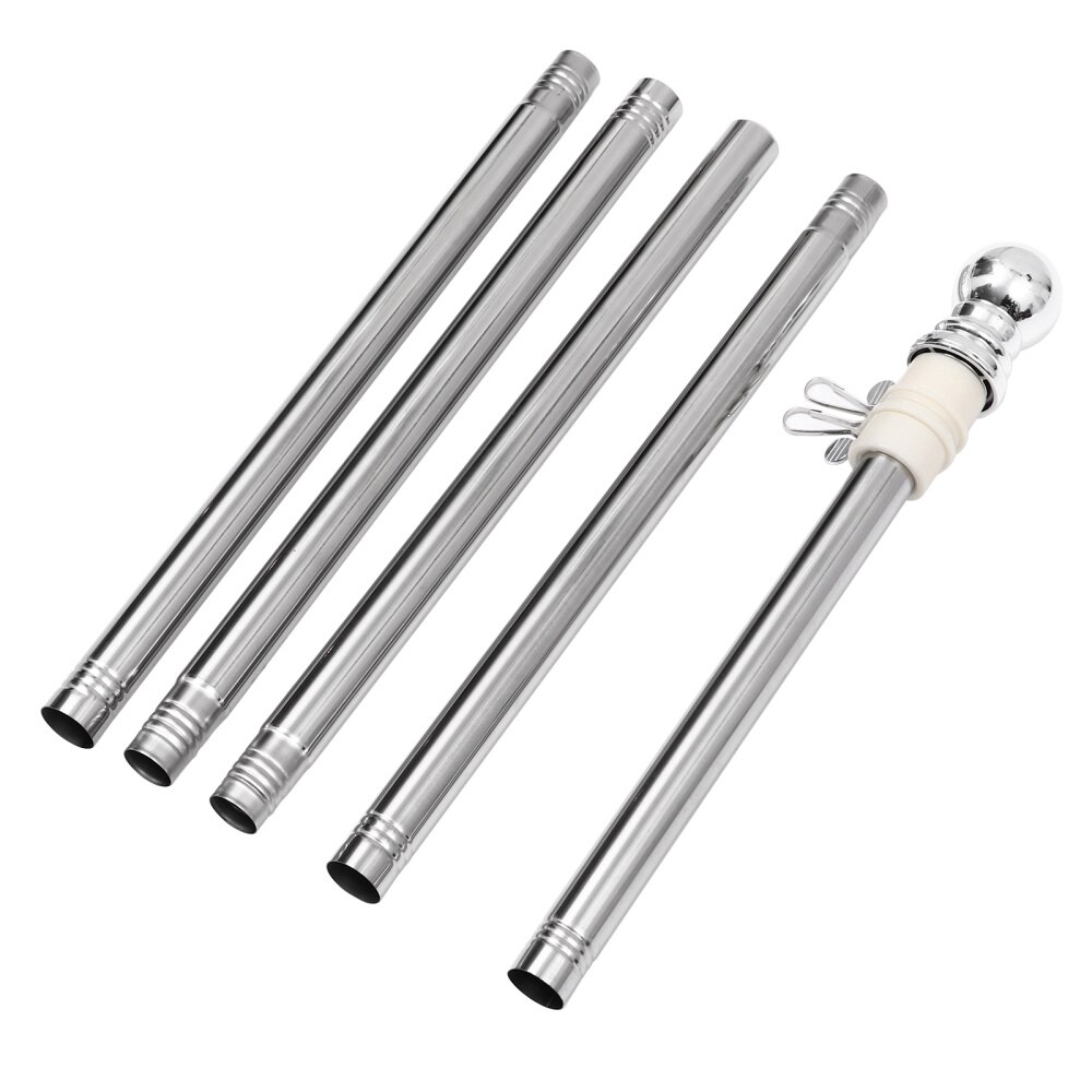 6 feet Flag Pole Kit Stainless Steel Wall Mount Flagpole with Rotating Flagpole Rings