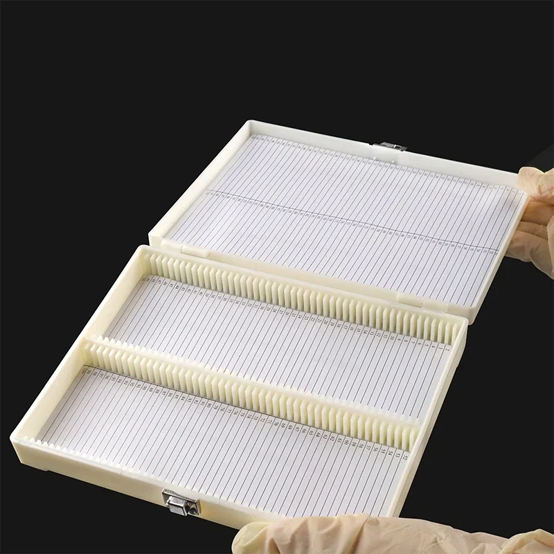 Microscope Slide Box Biological Pathology Slides Bio Slice Slots Storage Box Rectangular Microscope Glass Specimen Holder: PURPLE