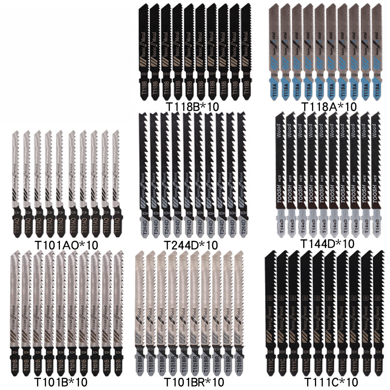 80-delige gebogen zaagbladset Diverse T-schacht vervangende messen voor het zagen van hout, kunststof en metaal Veelzijdige zaagbladenkit: Default Title