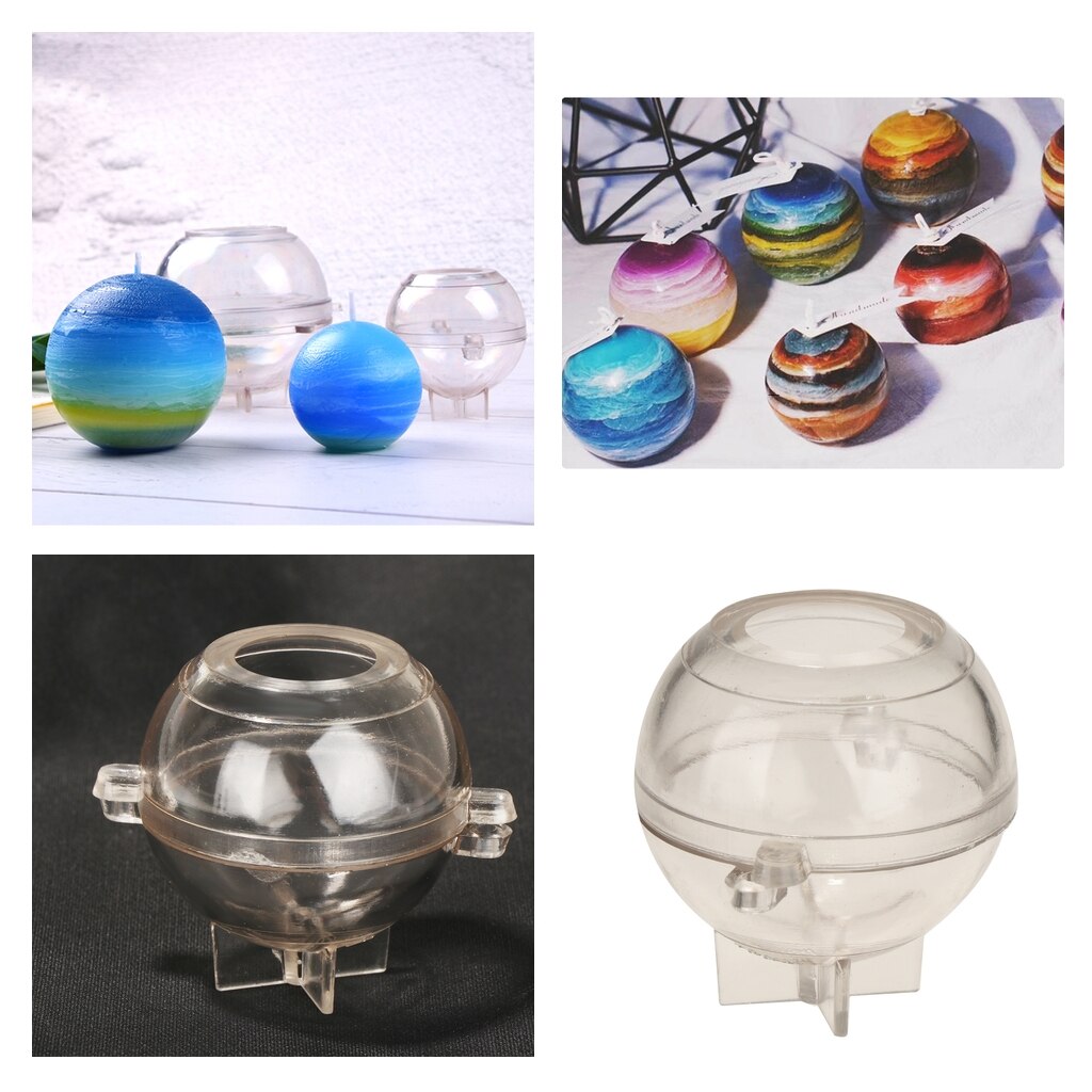 Molde para fabricación de velas en forma de bola esfera transparente, molde para jabón, arcilla, artesanía, herramientas