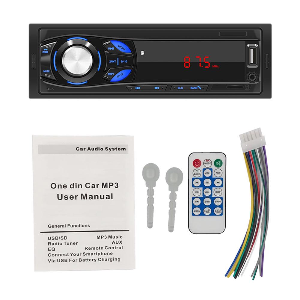 1 DIN Car Mp3 Player Stereo Remote Control Digital Bluetooth Audio Music Stereo Car Radio Multimedia Player USB/SD/AUX-IN