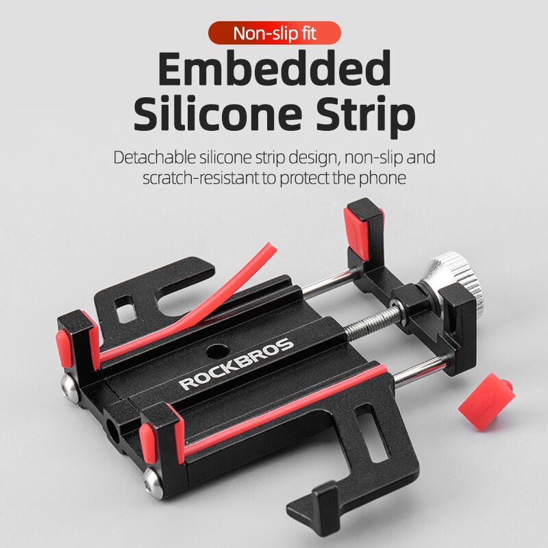 ROCKBROS Motorcycle Electric Bicycle Phone Holder Smartphone CNC Aluminum Alloy Bracket Five Claws Mechanical Bike Phone Holder