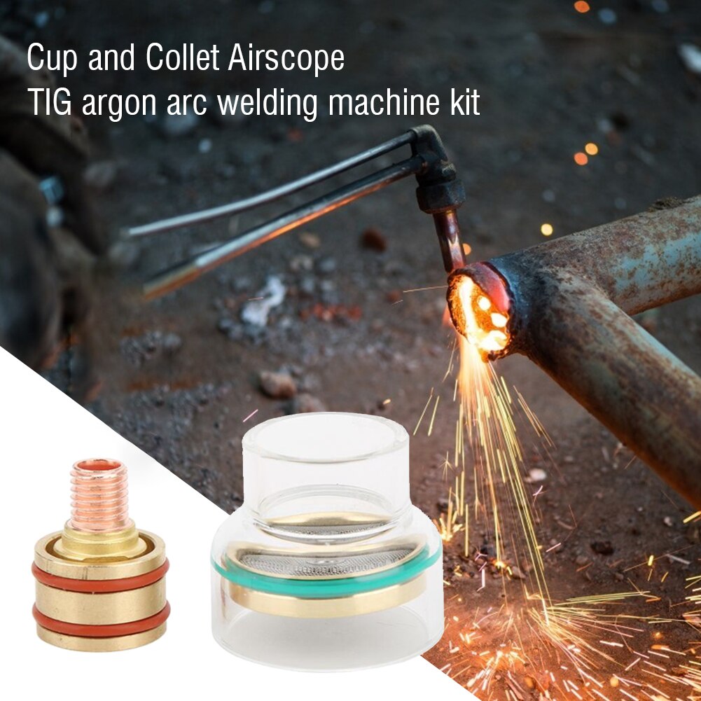 Gas Lens Glass Cup Welding Torch Kit Argon Arc Tool Accessories For WP-17/18/26 Welding Torch Tig Welding Glass Cups Nozzle Kit