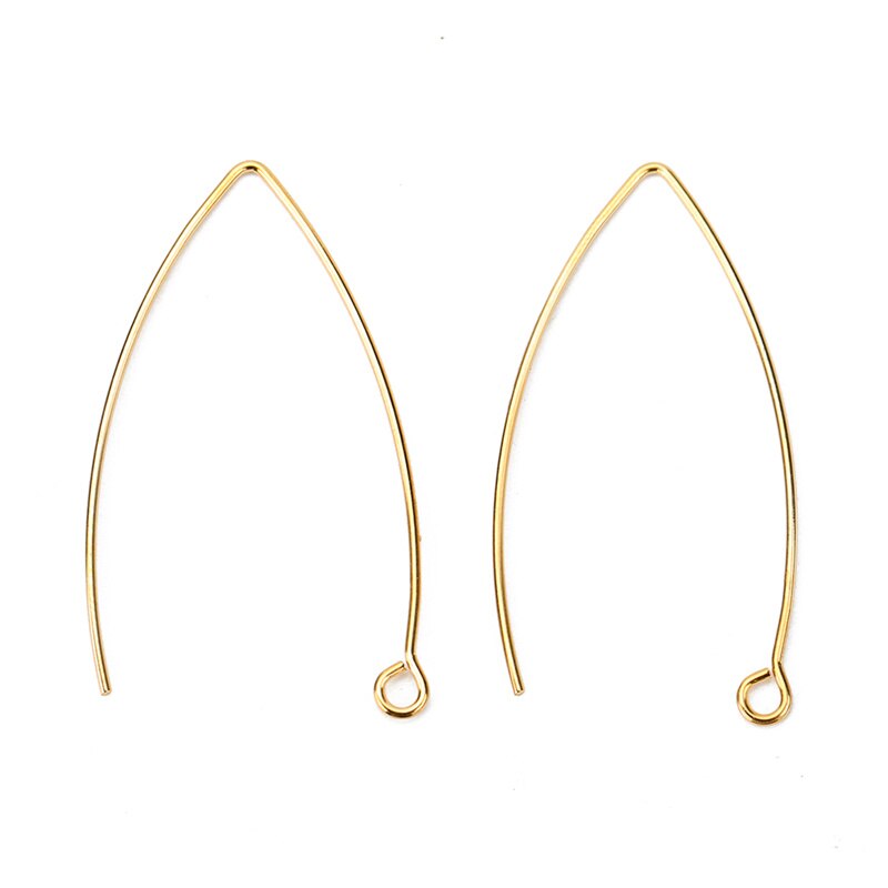 20 unids/lote de ganchos para pendientes en forma de V antialérgicos de acero inoxidable, alambre de cierre para pendientes hipoalergénicos para accesorios de joyería Diy: S / Blanco