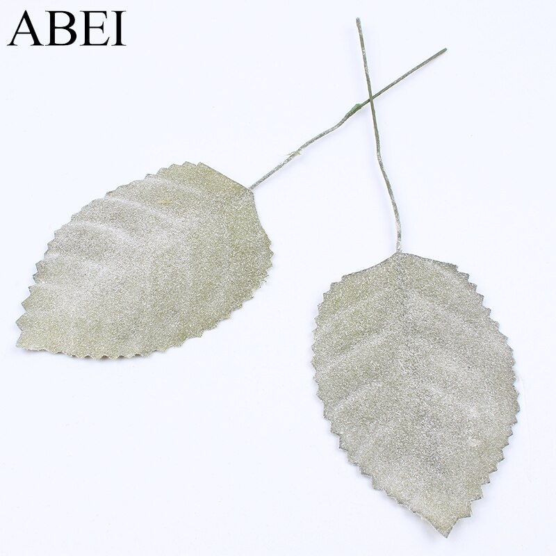 24pcs/lot Artificial Leaf Bouquet White Plant Faux Foliage For Christmas Wedding Party Home Decoration DIY Wreath Garland Craft