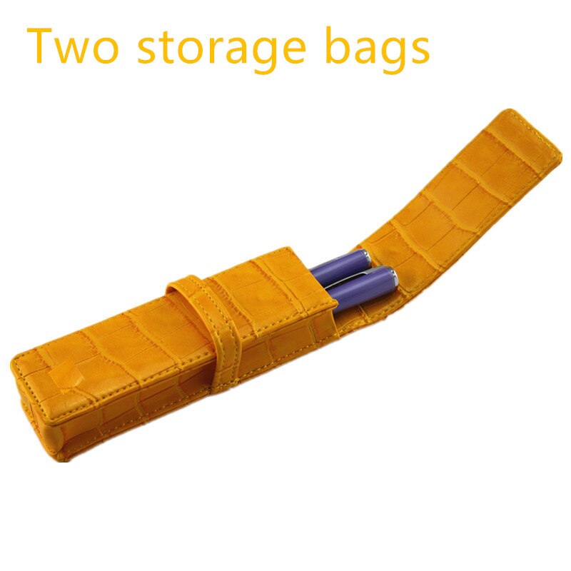 Fountain Pen Pouch Storage Two storage bags Leather Handcrafted Single Pen Pencil Bag Holder Storage Sleeve Pouch: W