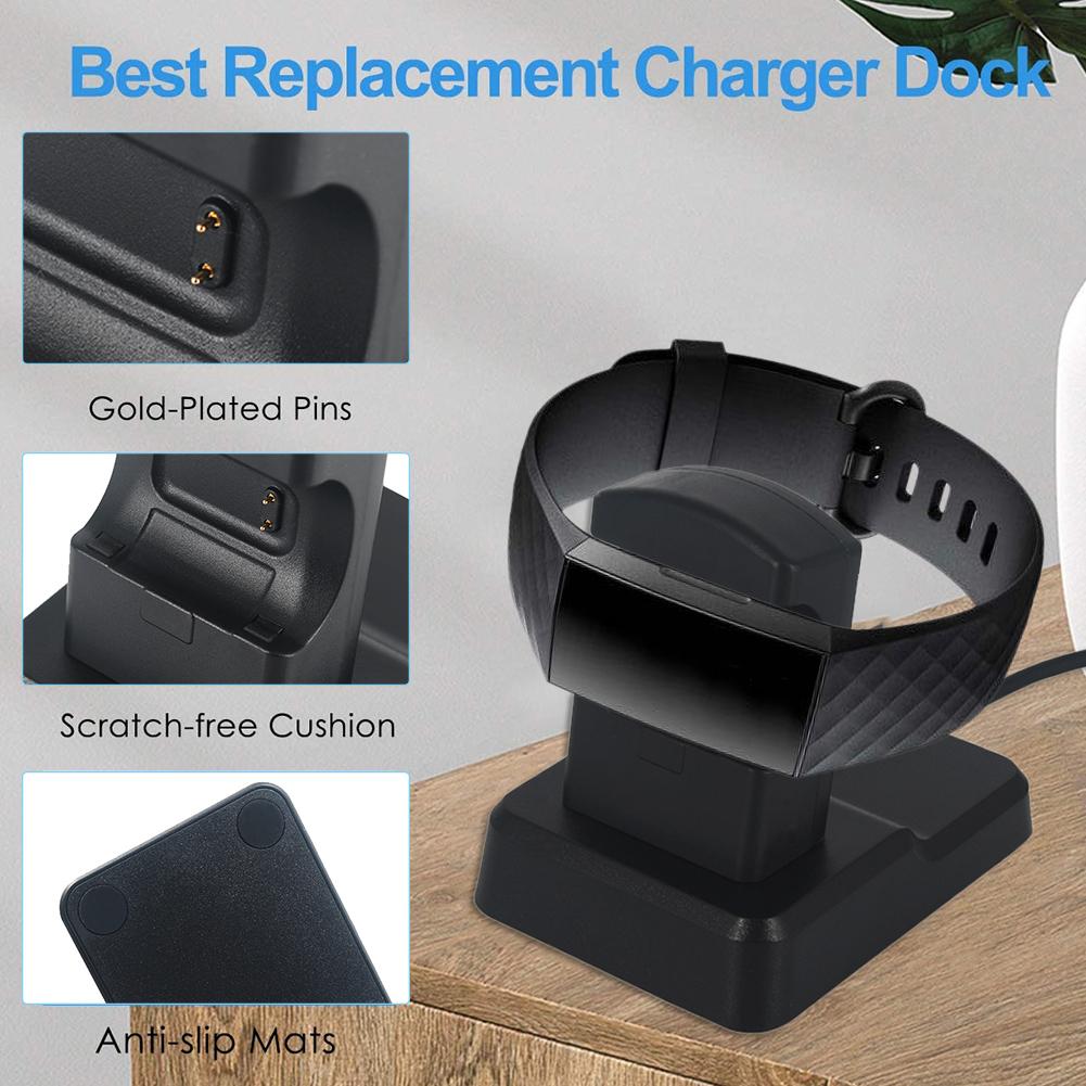 Portable Smart Watch Charger For Fitbit Charge 4 Smartwatch Safe Replacement Charger Dock Stand Charging Cable Station Base