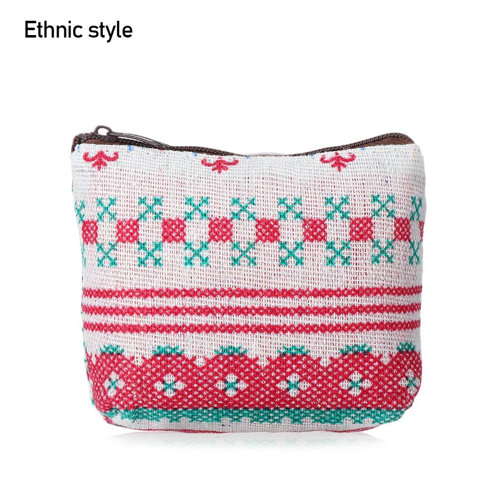 Kleine Portemonnee Case Pouch Houder Mini Nul Portemonnee Retro Klassieke Canvas Coin Purse Voor Vrouwen Meisje zip Portemonnee: ethnic style