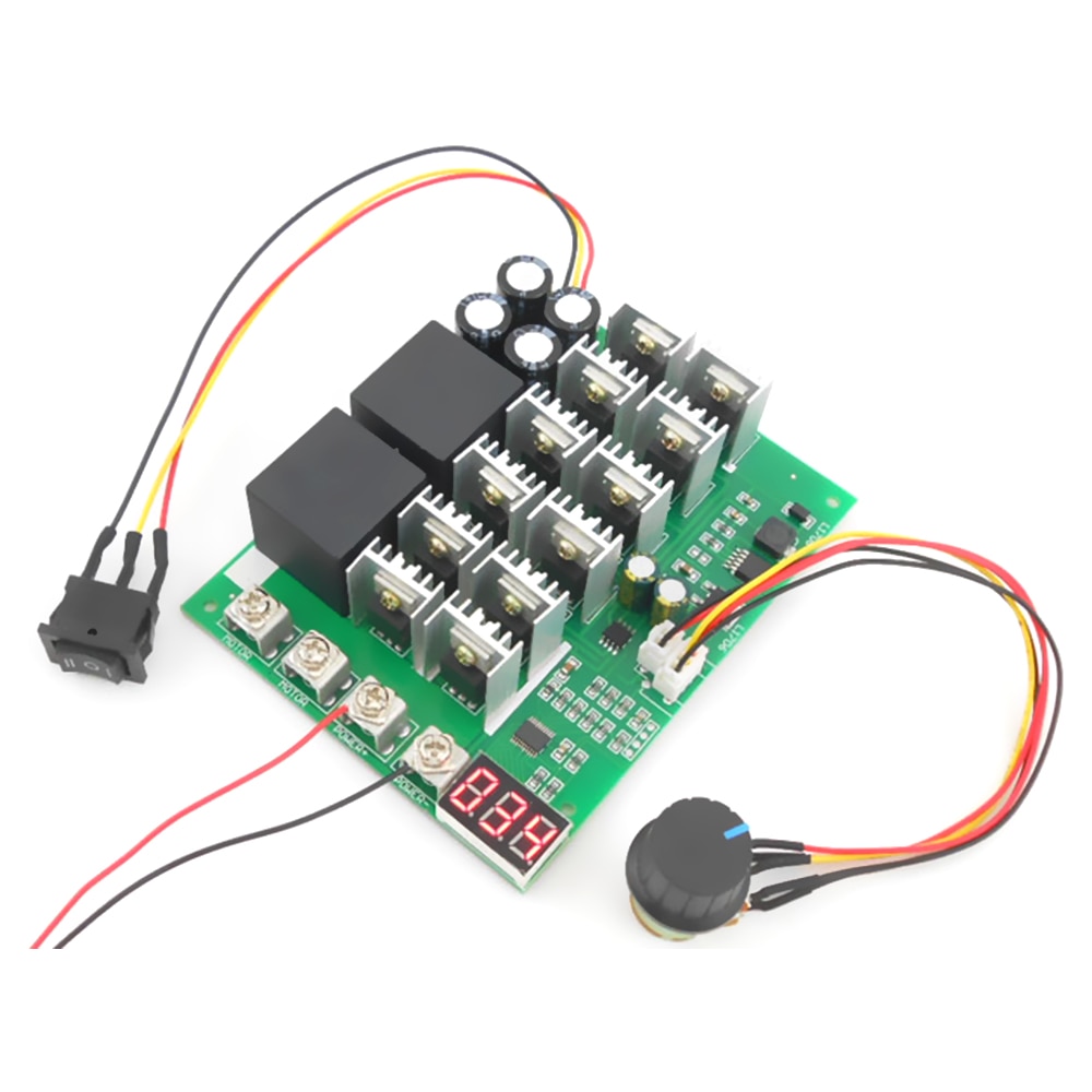 60A 10-55V Digital Display PWM Speed Controller Module Forward Reversal 0~100% Adjustable DC Motor