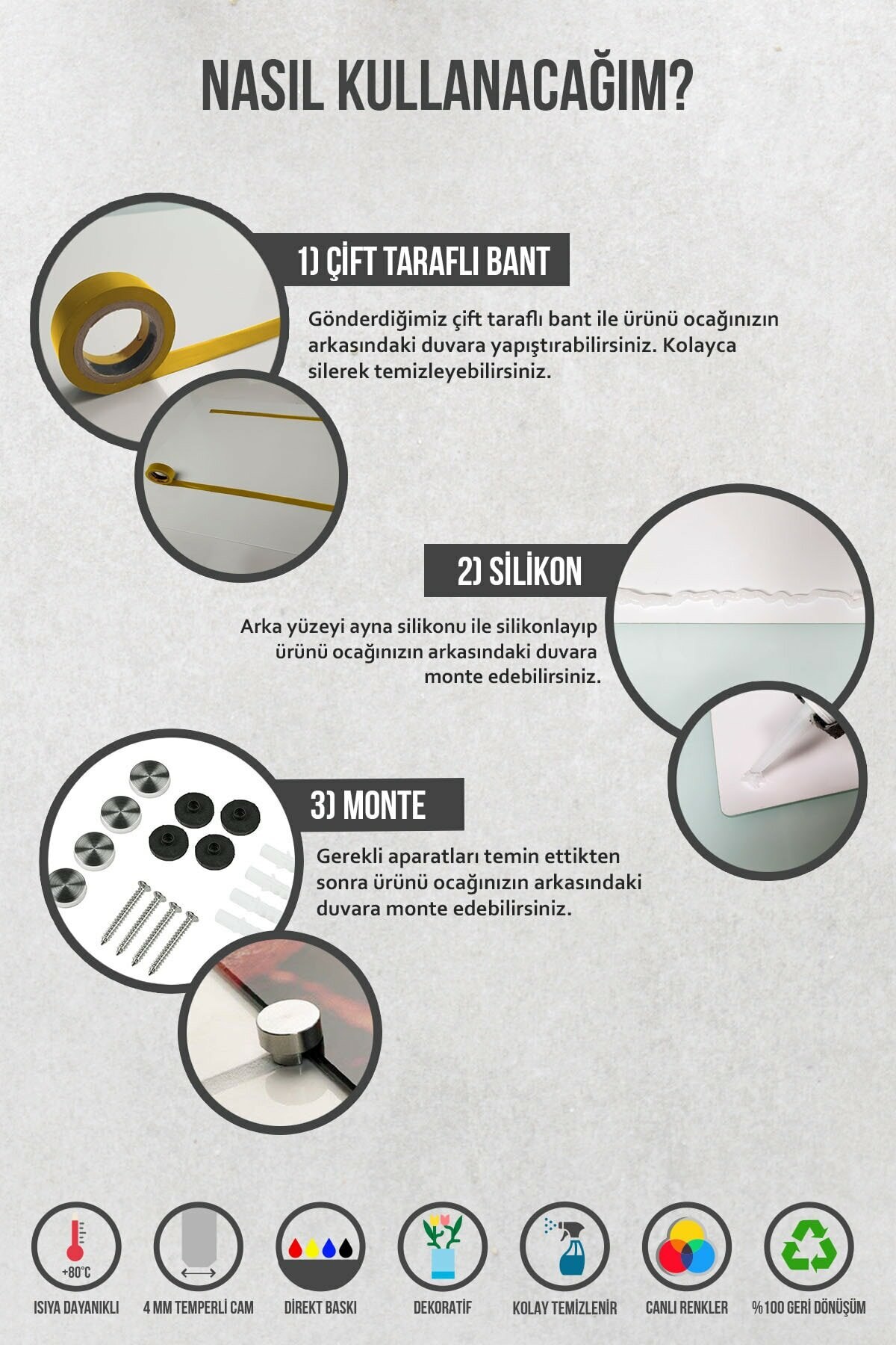 | White | Glass Cooker Back Tiles Wall Protector Kitchen decor 40 cm X 60 cm Easy Erasable Tamperli glass