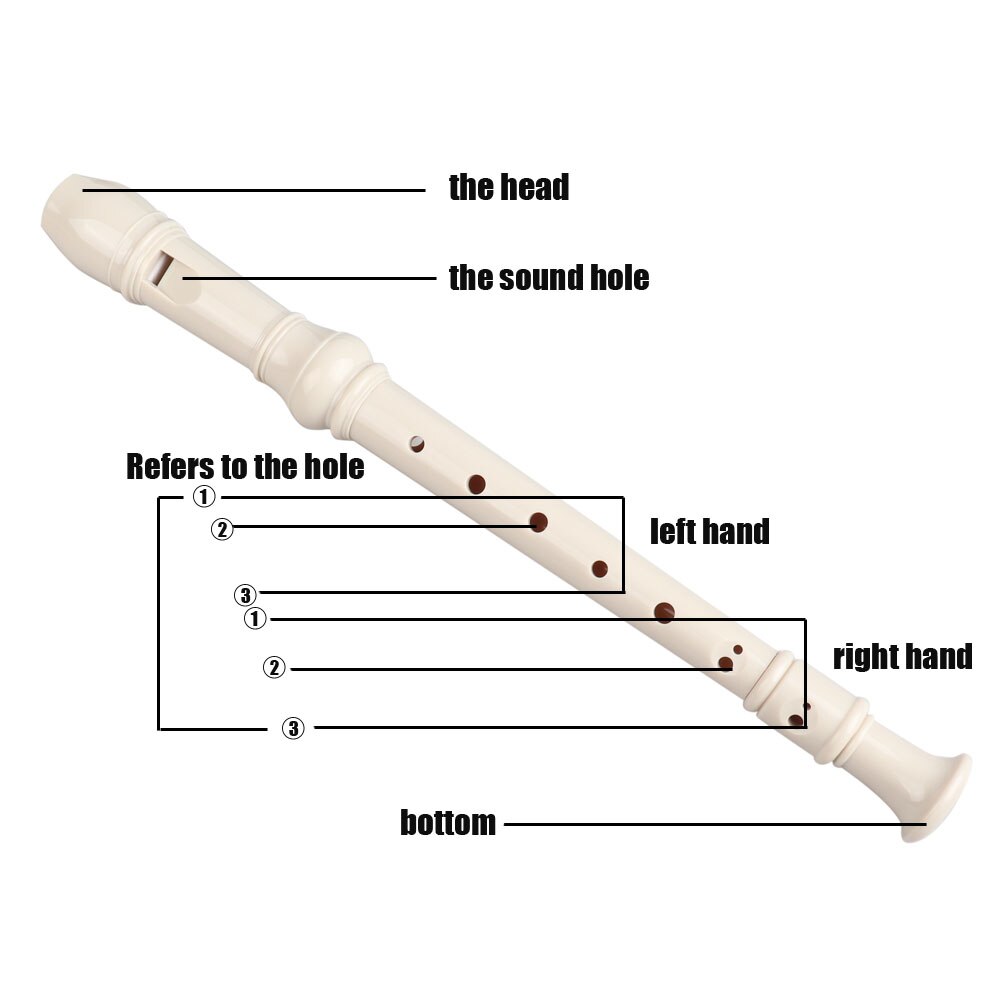C Key-clarinete Soprano desechable con 8 agujeros para niños, instrumento para principiantes con tabla de huellas, palo de limpieza