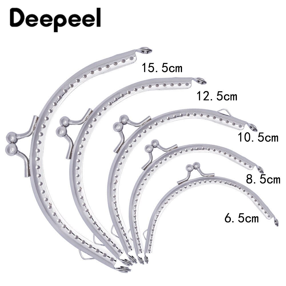 10pcs Deepeel 6.5cm~15.5cm Silver Mini Metal Purse Frame for Bag Handle Kiss Cluth Clasp Coin Purses Bags Diy Parts Accessories