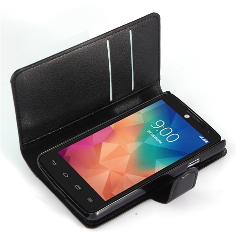 Para LG L60 X145 de lujo billetera cubierta cyboris para LG L60 Dual X147 caso tapa, lichi Funda de cuero de la PU con ranura para tarjeta titulares
