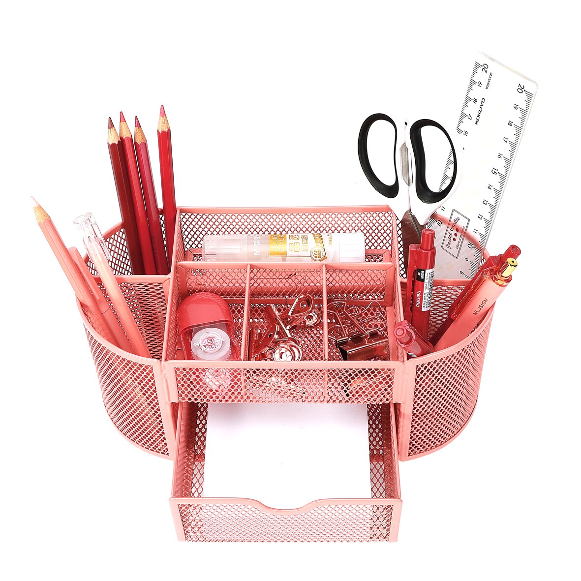 Mesh Wire Desk Organizer Office Storage Box for Stationery Accesorries Cosmetics Desktop Holder
